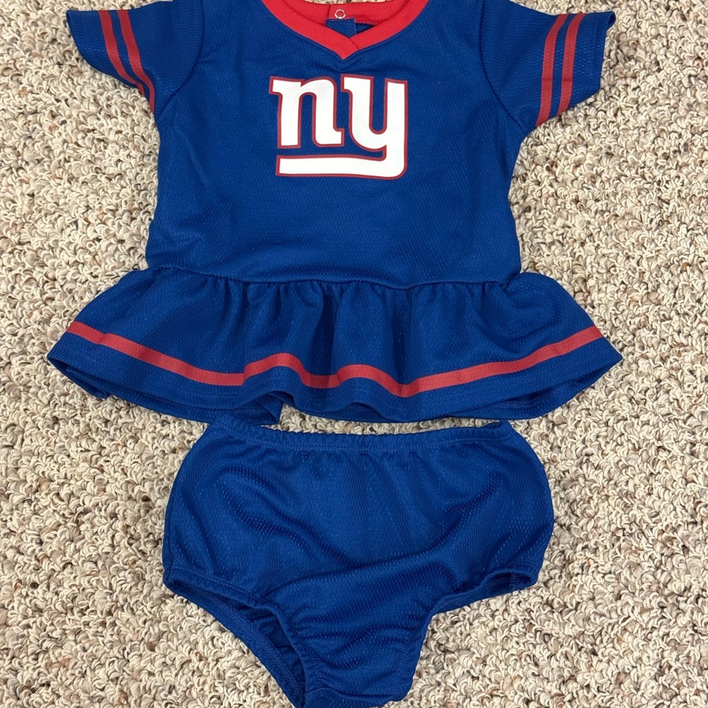 Blue Baby Outfit with Red Accents